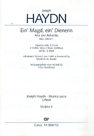Ein' Magd ein' Dienerin Hob.XXIIId:1&nbsp;&nbsp;für Sopran und Instrumente&nbsp;&nbsp;Violine 2