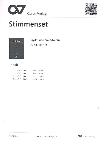 Ein' Magd ein' Dienerin Hob.XXIIId:1&nbsp;&nbsp;für Sopran und Instrumente&nbsp;&nbsp;Harmoniestimmen
