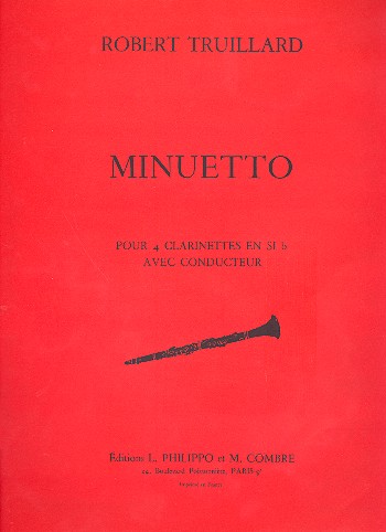 Minuetto pour 4 clarinettes&nbsp;&nbsp;partition et parties&nbsp;&nbsp;