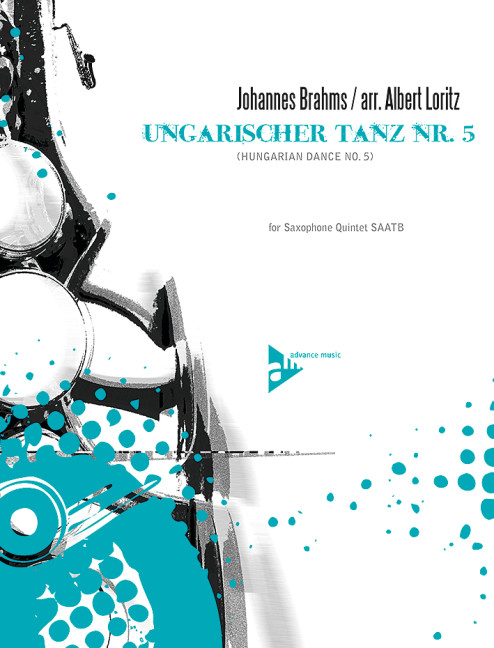 Ungarischer Tanz Nr.5&nbsp;&nbsp;for 5 Saxophones (SAATBar)&nbsp;&nbsp;Partitur und Stimmen