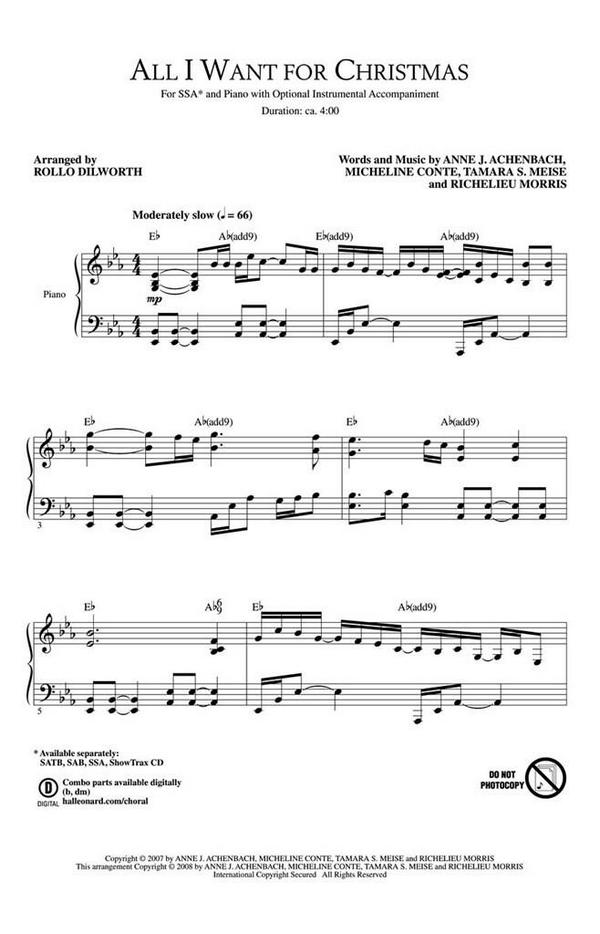 All I want for Christmas is Peace&nbsp;&nbsp;for female chorus and instruments&nbsp;&nbsp;vocal score