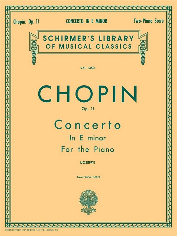 Concerto in e Minor op.11 for piano and  orchestra for 2 pianos  score