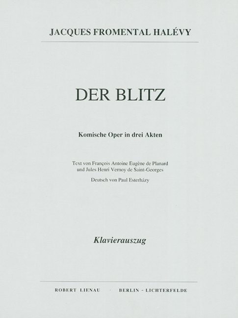 Der Blitz    Klavierauszug