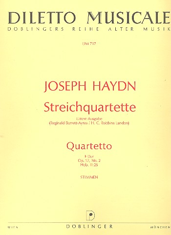 Streichquartett F-Dur op.17,2 Hob.III:26&nbsp;&nbsp;Stimmen&nbsp;&nbsp;