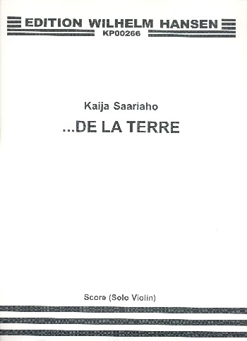 De la terre for violin and electronics  score,  archive copy  