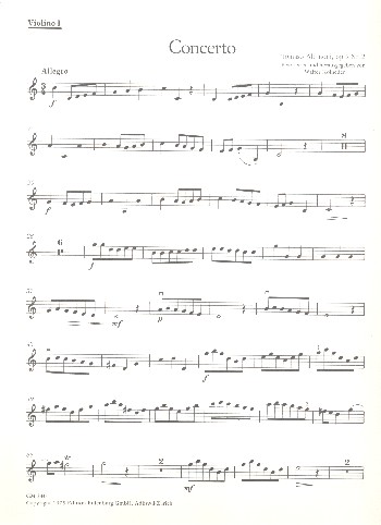 Konzert C-Dur op.7,2&nbsp;&nbsp;für 2 Oboen und Streichorchester&nbsp;&nbsp;Violine 1