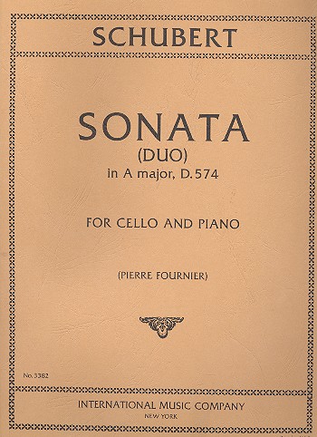 Sonate A-Dur D574&nbsp;&nbsp;für Violoncello und Klavier&nbsp;&nbsp;