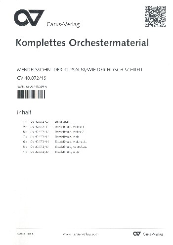 Wie der Hirsch schreit op.42 Psalm 42&nbsp;&nbsp;für Soli, gem Chor und Orchester&nbsp;&nbsp;Instrumentalstimmen