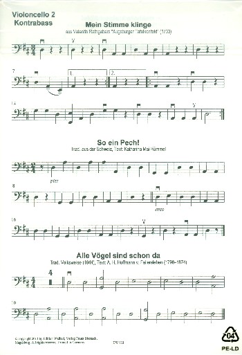 Mein Stimme klinge&nbsp;&nbsp;für Streichorchester (Holzbläser und Pauken ad lib)&nbsp;&nbsp;Stimmensatz komplett (Streicher 3-2-2--1-2-2)