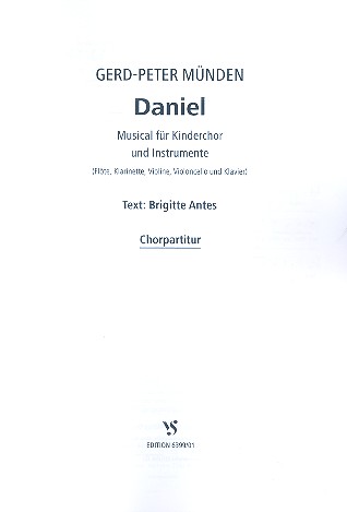 Daniel für Kinderchor und Instrumente  Chorpartitur  