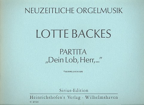 Partita Dein Lob Herr ruft der Himmel aus  für Orgel  Faksimile