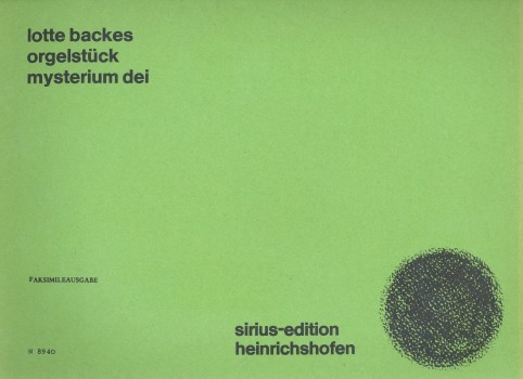 Mysterium Dei für Orgel  Faksimile  