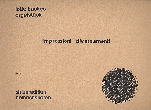 Impressioni diversamenti für Orgel  Faksimile  