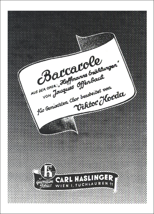 Barcarole  für gem Chor und Klavier  Klavierpartitur