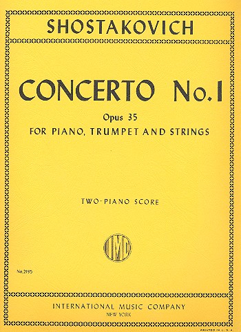Concerto in c Minor no.1 op.35  for piano, trumpet and strings  for 2 pianos, score