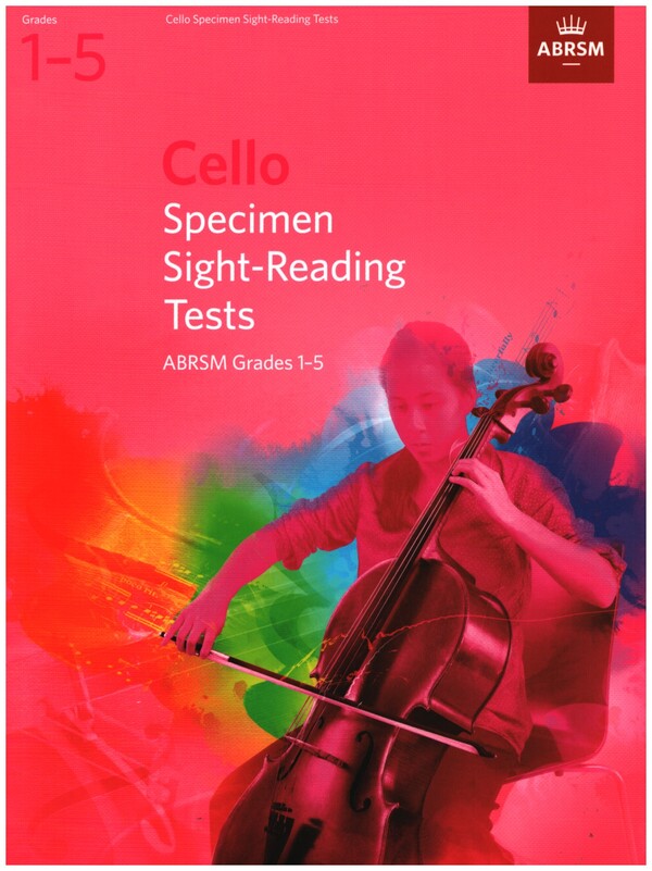 Cello Specimen Sight-Reading tests Grades 1-5 from 2012&nbsp;&nbsp;for violoncello&nbsp;&nbsp;