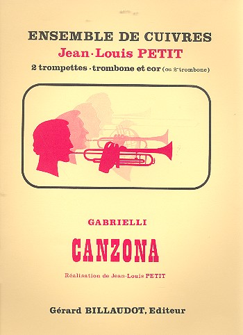 Canzona pour 2 trompettes, trombone  et cor (2 trombones)  partition et parties