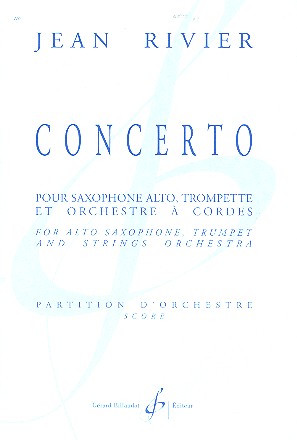 Concerto pour saxophone alto,&nbsp;&nbsp;trompette et orchestre à cordes&nbsp;&nbsp;partition d'orchestre
