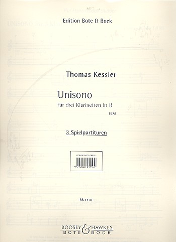 Unisono&nbsp;&nbsp;für 3 Klarinetten&nbsp;&nbsp;3 Spielpartituren