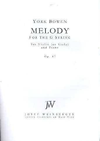 Melody for the G-String op.47   für Violine (Viola) und Klavier  