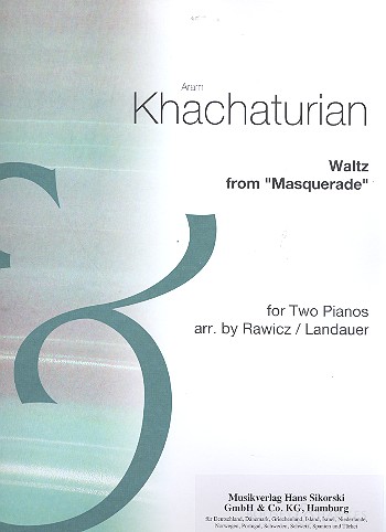 Walzer aus Masquerade&nbsp;&nbsp;für 2 Klaviere&nbsp;&nbsp;Spielpartitur
