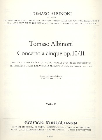 Concerto à cinque c-Moll op.10,11&nbsp;&nbsp;für Violine und Streichorchester&nbsp;&nbsp;Violine 2