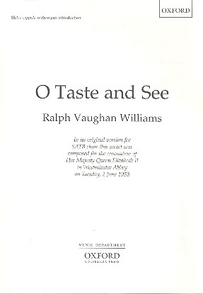 O taste and see for female chorus&nbsp;&nbsp;a cappella (with organ introduction)&nbsp;&nbsp;score