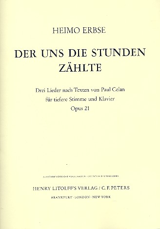 3 Lieder op.21  für Gesang (tief) und Klavier  
