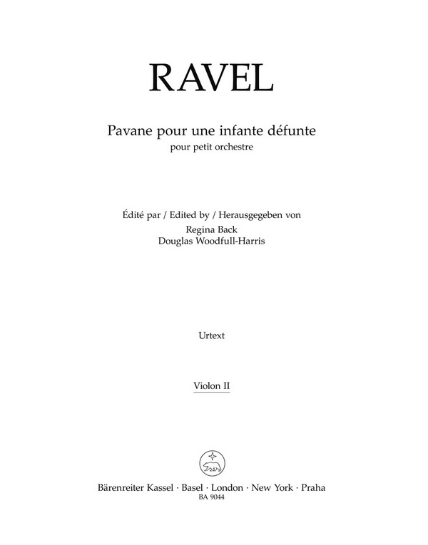 Pavane pour une infante défunte&nbsp;&nbsp;pour pour petit orchestre&nbsp;&nbsp;Violine 2