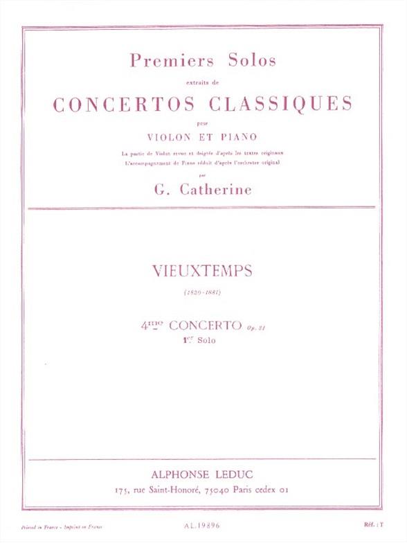 Concerto No.4 op.31 pour violon  et piano  