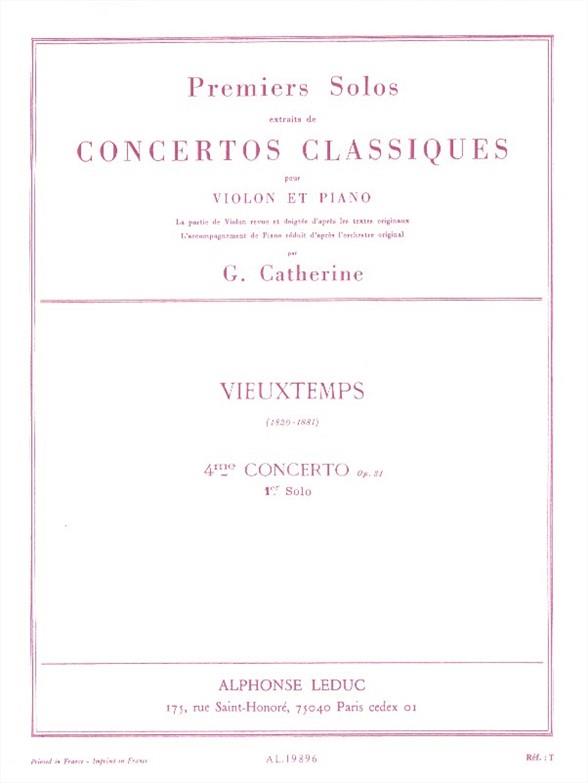 Concerto No.4 op.31 pour violon&nbsp;&nbsp;et piano&nbsp;&nbsp;