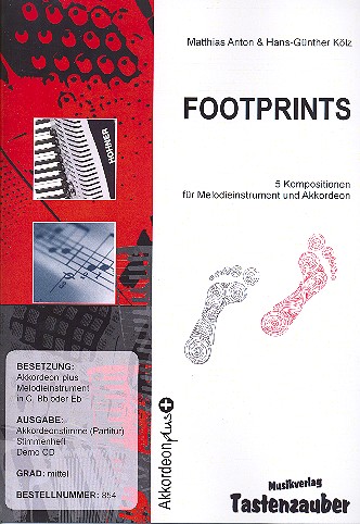 Footprints (+CD)  für Melodieinstrument und Akkordeon  2 Spielpartituren