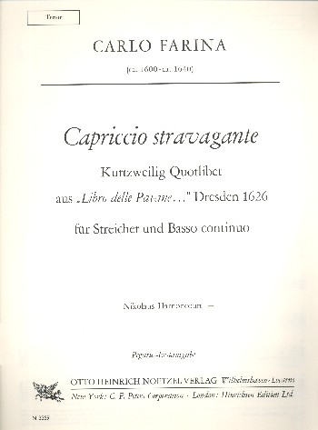 Capriccio stravagante&nbsp;&nbsp;für Streicher und Bc&nbsp;&nbsp;Viola/Tenor