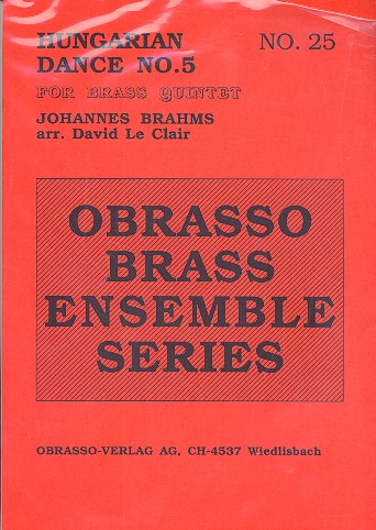 Hungarian Dance no.5  for brass quintett  score and parts
