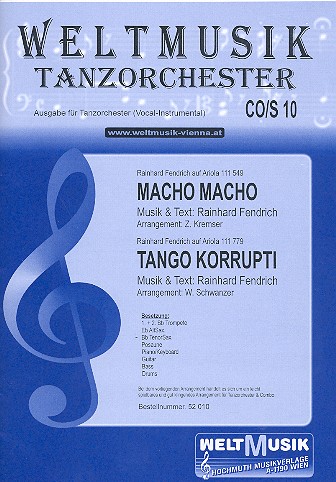 Macho Macho  und  Tango korrupti:  für Combo (Tanzorchester) (mit Text  Direktion und Stimmen