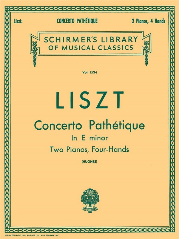 Concerto pathétique in e Minor  for 2 pianos 4 hands  score