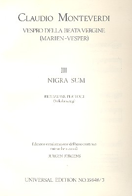 Nigra sum for voice and instruments&nbsp;&nbsp;vocal score&nbsp;&nbsp;