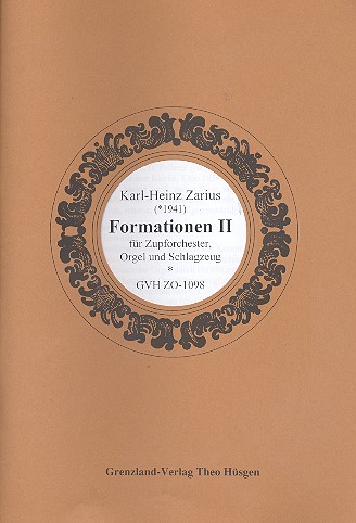 Formationen II  für Orgel, Schlagzeug und Zupforchester  Partitur