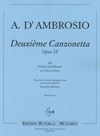 Canzonetta Nr.2 op.28 für Violine&nbsp;&nbsp;und Klavier&nbsp;&nbsp;