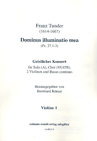 Dominus illuminatio mea für Alt, gem Chor,  2 Violinen und Bc  Violine 1