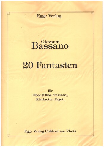 20 Fantasien für Oboe (Oboe d'amore),  Klarinette und Fagott  Partitur und Stimmen
