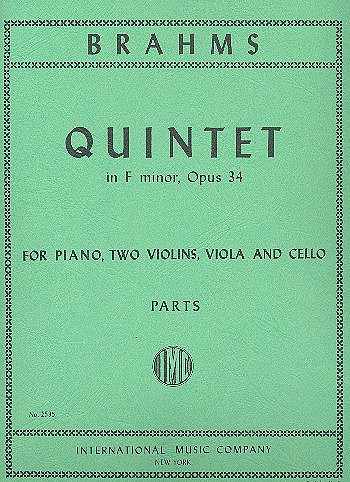 Quintet in f Minor op.34&nbsp;&nbsp;for 2 violins, viola, cello and piano&nbsp;&nbsp;parts