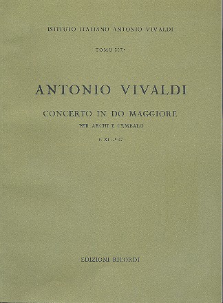 Concert o in do maggiore RV112 per  archi e cembalo  partitura