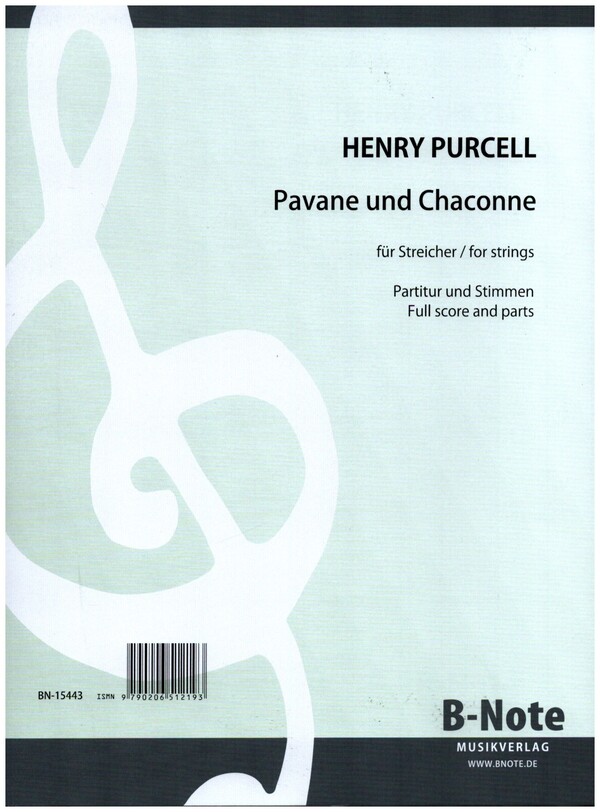 Pavane und Chaconne g-Moll&nbsp;&nbsp;für Streichquartett (Streichorchester)&nbsp;&nbsp;Partitur und Stimmen (1-1-1--1-1)