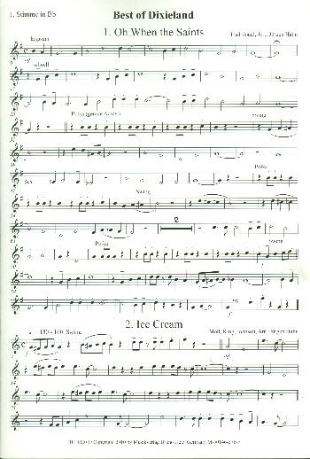 Best of Dixieland für 4 Blechbläser&nbsp;&nbsp;1. Stimme in B&nbsp;&nbsp;