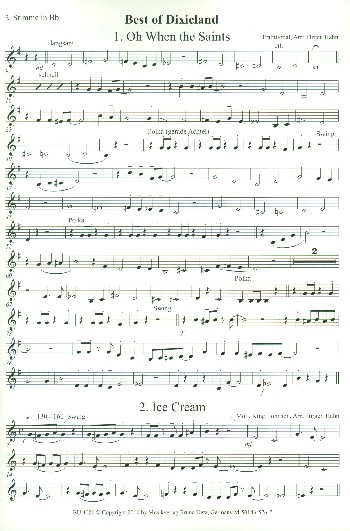 Best of Dixieland&nbsp;&nbsp;für 4 Blechbläser&nbsp;&nbsp;2. Stimme in B