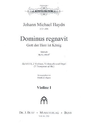 Dominus regnavit  für gem Chor, 2 Violinen, Violoncello und Orgel (2 Trompeten ad lib)  Stimmensatz