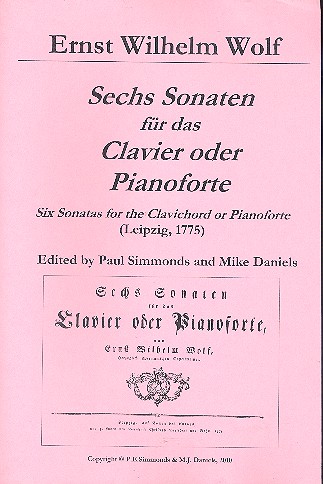 6 Sonaten (Leipzig 1775)  für Klavier oder Cembalo  