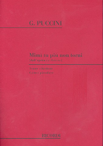 Mimì tu più non torni per tenore, baritono&nbsp;&nbsp;e pianoforte&nbsp;&nbsp;