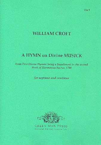 A Hymn on Divine Musick  from 2 Divine Hymns for  soprano and bc